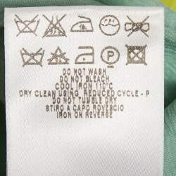 Pre Owned RED Valentino Green Sheer Embellished Trim Silk Wrap Around Top S