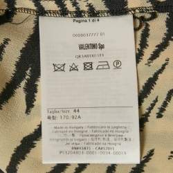 Pre Owned RED Valentino Yellow /Black Tiger Print Silk Neck Tie Detail Top M