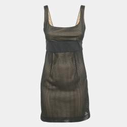 Pre Owned RED Valentino Black Mesh Sleeveless Mini Dress S