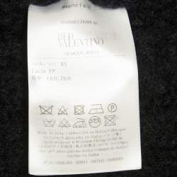 Pre Owned RED Valentino Black Floral Embroidered Knit Cardigan XS