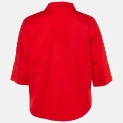 Pre Owned RED Valentino Red Cotton Button Front Top S