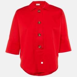 Pre Owned RED Valentino Red Cotton Button Front Top S