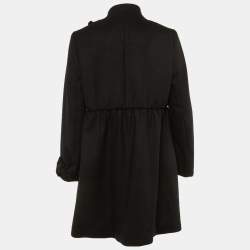 Pre Owned RED Valentino Black Wool Bow Detail Coat L