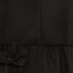 Pre Owned RED Valentino Black Wool Bow Detail Coat L