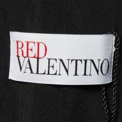 Pre Owned RED Valentino Black Wool Bow Detail Coat L