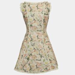 مملوكة مسبقًا RED Valentino Pink Floral Print Cotton Sleeveless Mini Dress S