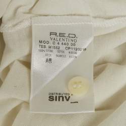 مملوكة مسبقًا RED Valentino White Cotton Knit Embellished Detail Tank Top S