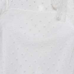 مملوكة مسبقًا RED Valentino White Mesh Neck Tie Detail Top S