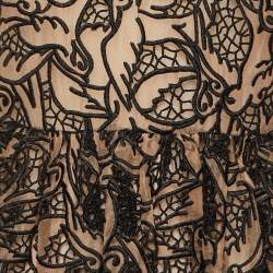 Pre Owned RED Valentino Beige /Black Lace Mini Dress S