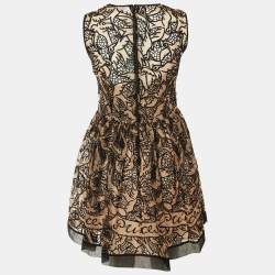 Pre Owned RED Valentino Beige /Black Lace Mini Dress S