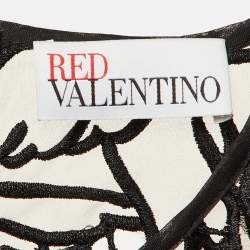 Pre Owned RED Valentino Beige /Black Lace Mini Dress S