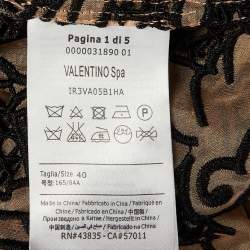 Pre Owned RED Valentino Beige /Black Lace Mini Dress S