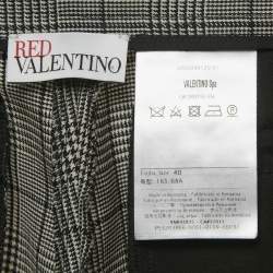 Pre Owned RED Valentino Grey Houndstooth Pattern Wool Pants S