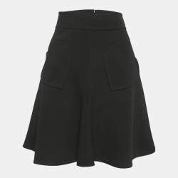 Pre Owned RED Valentino Black Crepe Heart Pocket Detail Mini Skirt M