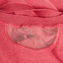 Pre Owned كنزة ريد فالنتينو برقبة مستديرة محبوكة وردية مقاس وسط (ميديم)