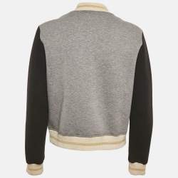 Pre Owned RED Valentino Grey Bird Embroidered Neoprene Jacket L