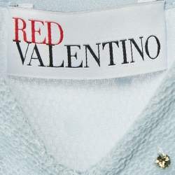 Pre Owned RED Valentino Light Blue Tulle Embellished Flared Midi Dress M