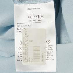 Pre Owned RED Valentino Light Blue Tulle Embellished Flared Midi Dress M