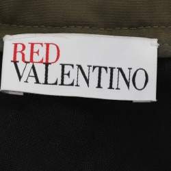 Pre Owned تنورة طويلة نايلون زيتوني ريد فالنتينو مقاس صغير