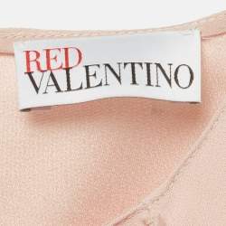 Pre Owned فستان ريد فالنتينو كريب بكشكش قصير زهري فاتح مقاس صغير (سمول)