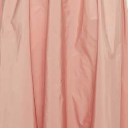 Pre Owned تنورة ماكسي ريد فالنتينو كريب وردي مجمعة صغير جداً