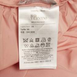 Pre Owned تنورة ماكسي ريد فالنتينو كريب وردي مجمعة صغير جداً