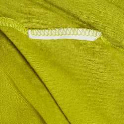 Pre Owned RED Valentino Green Cotton Knit Sleeve Tie Detail T-Shirt S