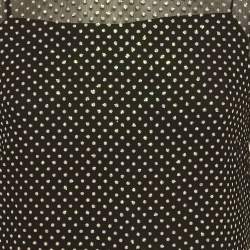 Pre Owned RED Valentino Black Polka Dot Glitter Embellished Midi Dress L