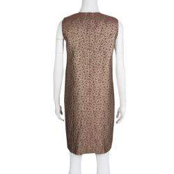 Pre Owned Red Valentino Multicolor Floral Lurex Jacquard Knit Sleeveless Dress M