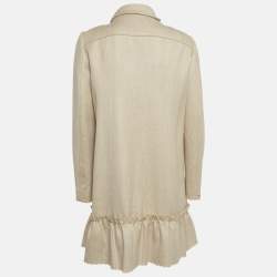 مملوكة مسبقًا RED Valentino Beige Wool Draped Neck Coat M