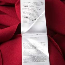 Pre Owned RED Valentino Red Jersey Ruffled Pintuck Detail Fit and Flare Mini Dress M