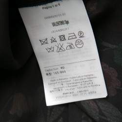 Pre Owned RED Valentino Black Fancy Floral Print Silk Off Shoulder Top S