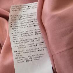 Pre Owned Red Valentino Pink and White Textured Drop Waist Sleeveless Dress M