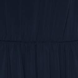 RED Valentino Navy Blue Sheer Lace Panel Insert Sleeveless Sheath Dress XL