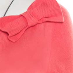 RED Valentino Pink Knit Bow Detail Long Sleeve Top M