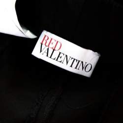 Pre Owned RED Valentino Black Wool Ankle Bow Detail Tapered Trousers M