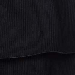 Pre Owned RED Valentino Black Cotton Silk Blend Ruffle Top M