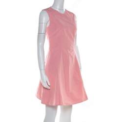 Pre Owned RED Valentino Rose Pink Cotton Blend Sleeveless Sheath Dress M