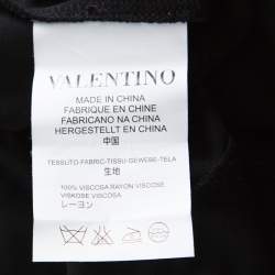 Pre Owned RED Valentino Black Ruffle Detail Long Sleeve Wrap Top M