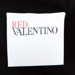 Pre Owned RED Valentino Black Ruffle Detail Long Sleeve Wrap Top M