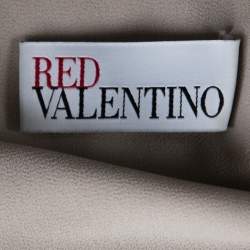 Pre Owned RED Valentino Beige Crepe and Taffeta Contrast Lace Overlay Dress L