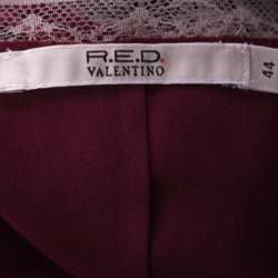 Pre Owned RED Valentino Maroon Stretch Silk Lace Camisole M