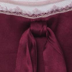 Pre Owned RED Valentino Maroon Stretch Silk Lace Camisole M