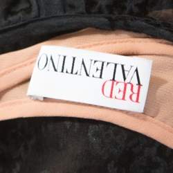 RED Valentino Black Floral Burnout Organza Short Dress S