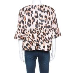 Red Valentino Pale Pink Leopard Print Lightweight Jacket XL 