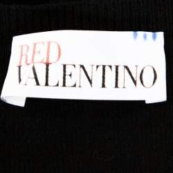 Red Valentino Black Knit Ruffled Peplum Cardigan S