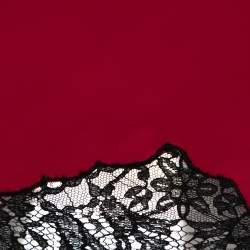 RED Valentino Pink Satin Scalloped Lace Trim Skirt M