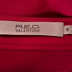 RED Valentino Pink Satin Scalloped Lace Trim Skirt M