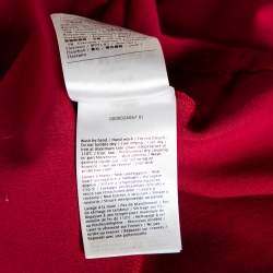 Pre Owned RED Valentino Burgundy Knit Ruffled Neck T-Shirt Dress XS