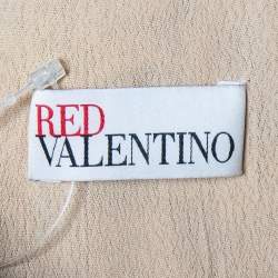 RED Valentino Beige Embellished Lace Bow Detail Mini Dress L